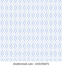 Abstract seamless geometric diamonds pattern. Blue texture on white background. Vector art.
