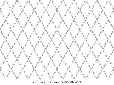 Abstract Seamless Geometric Diamonds Pattern. Thin Line Texture. White Textured Background. Vector Art.