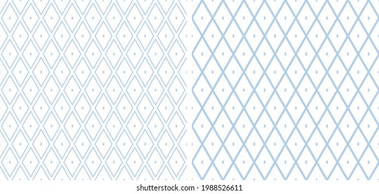 Abstract seamless geometric diamonds patterns. Vector art.