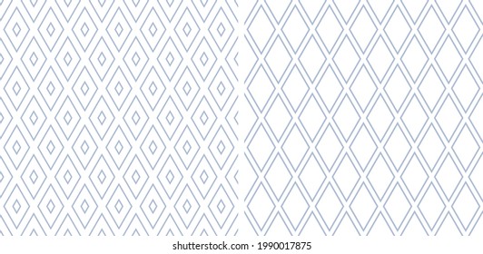 Abstract seamless geometric diamonds patterns. Vector art.