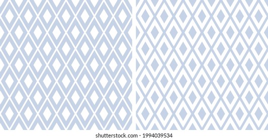 Abstract seamless geometric diamonds patterns. Vector art.