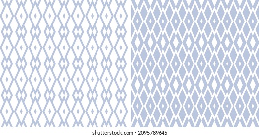 Abstract seamless geometric diamonds patterns. Vector art.