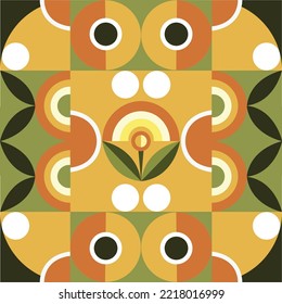 Abstract seamless geometric drawing. Seamless pattern with decorative geometric and abstract elements. Vector colorful background of the tiles. Modern exotic design for paper, cover, fabric, interior.