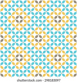 Abstract Seamless geometric floral pattern with rhombus. Vector  illustration