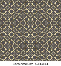 Abstract Seamless geometric floral pattern. Endless texture can be used for wallpaper, pattern fills, web page background. Vector illustration.