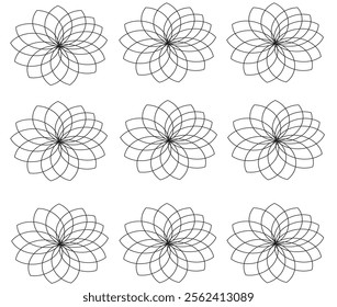 Abstract seamless Geometric flower vector background