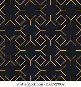 Abstract seamless geometric gold linear pattern for packaging, design of luxury products. Vector illustration for wallpaper, surface, web design, textile, décor.