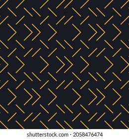 Abstract seamless geometric gold linear pattern for packaging, design of luxury products. Vector illustration for wallpaper, surface, web design, textile, décor.