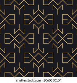 Abstract seamless geometric gold linear pattern for packaging, design of luxury products. Vector illustration for wallpaper, surface, web design, textile, décor.