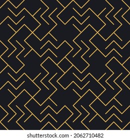 Resumen de patrón lineal oro geométrico sin fisuras para el embalaje, diseño de productos de lujo. Ilustración vectorial para papel de pared, superficie, diseño web, textil, decoración.