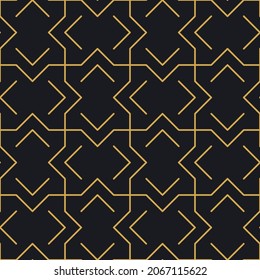 Resumen de patrón lineal oro geométrico sin fisuras para el embalaje, diseño de productos de lujo. Ilustración vectorial para papel de pared, superficie, diseño web, textil, decoración.