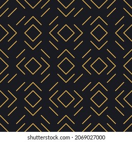 Resumen de patrón lineal oro geométrico sin fisuras para el embalaje, diseño de productos de lujo. Ilustración vectorial para papel de pared, superficie, diseño web, textil, decoración.