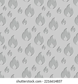 Abstract seamless geometric gray pattern background. fire in one color, vector illustration. 