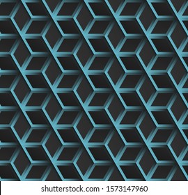Abstract seamless geometric grid background Coral Blue color