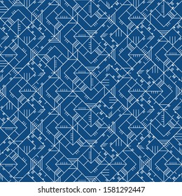 Abstract seamless geometric grid background Classic Blue color