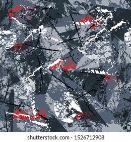 Patrón geométrico Abstractas del grunge inconsútil para la materia textil del deporte, ropa, papel de embalaje.