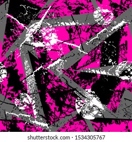 Abstract seamless geometric grunge pattern for sport textile, clothes, wrapping paper.