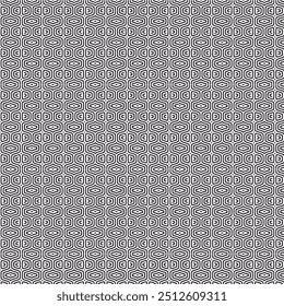 Abstract Seamless Geometric Hexagon Pattern in Black and White with Modern Optical Illusion Design vector illustration 