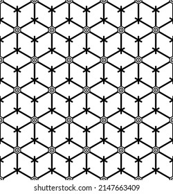 Resumen del patrón de hexágonos geométricos y diamantes sin fisuras. Arte vectorial.