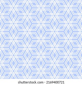 Abstract seamless geometric hexagons, diamonds and stars pattern. Vector art.