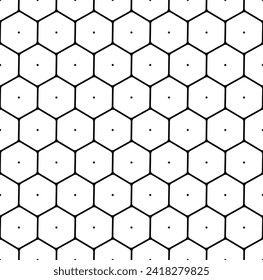 Abstract Seamless Geometric Hexagons Pattern with Honeycomb Motif. Vector Art.