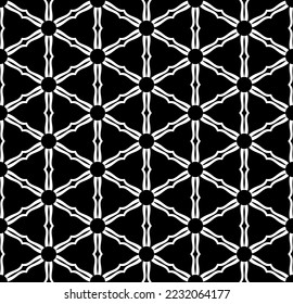 Resumen de Hexagones Geométricos sin Marea y Patrón Triángulos. Textura en blanco y negro. Arte vector.