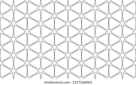 Abstract Seamless Geometric Hexagons and Triangles Pattern. Geometric Grid Structure. Vector Art.