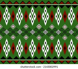 Resumen de diseño de estilo étnico sin fisuras geométrico de ikat para fondo, papel de pared, ropa, ropa, decoración, envoltura, batik, tela, cortina y bordado. 