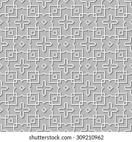 Abstract Seamless Geometric Islamic Wallpaper. Vector Arabic Black White Pattern. Lace Texture
