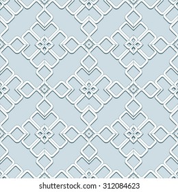 Abstract Seamless Geometric Islamic Wallpaper. Vector Arabic Monochrome Pattern. Lace Texture