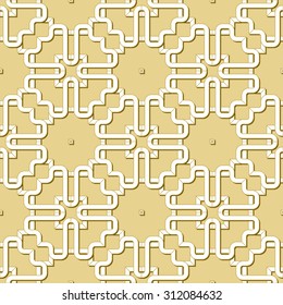 Abstract Seamless Geometric Islamic Wallpaper. Vector Arabic Monochrome Pattern. Lace Texture