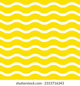 patrón de onda blanca de línea geométrica abstracta sin fisuras con fondo amarillo.