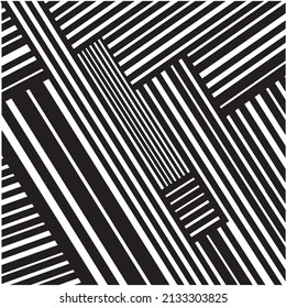 Abstract Seamless geometric lines pattern stripes.Optical illusion zigzag effect. Geometric tiles in op art. Futuristic and vibrant design,Black and white line stripes background. 