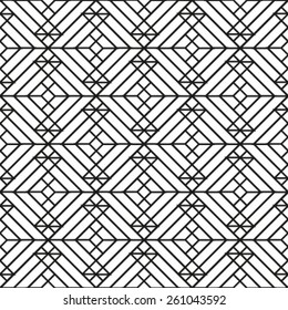Abstract seamless geometric monochrome diagonal pattern. Vector texture background.