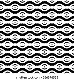 Abstract seamless geometric monochrome pattern. 