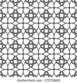 Abstract seamless geometric monochrome pattern. Vector texture background.