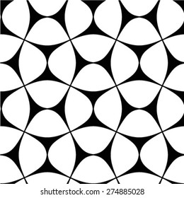 Abstract seamless geometric monochrome pattern. Vector texture background. 
