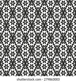 Abstract seamless geometric monochrome pattern. Vector  texture background.