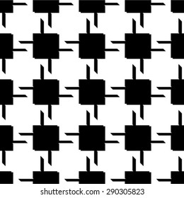 Abstract seamless geometric monochrome pattern. Vector texture background.