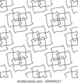 Abstract seamless geometric monochrome pattern. Vector floor texture background.