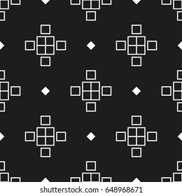 Abstract seamless geometric monochrome pattern. Vector texture background