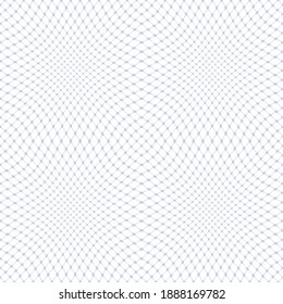 Abstract seamless geometric net blue pattern. 3D illusion. Vector art.