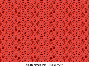 Abstract seamless geometric on Red background graphic vector pattern.