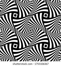 Abstraktes, nahtloses geometrisches op art muster. Vektorgrafik.