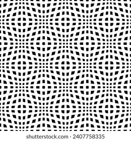 Abstract Seamless Geometric Op Art Black and White Pattern. Vector Illustration.