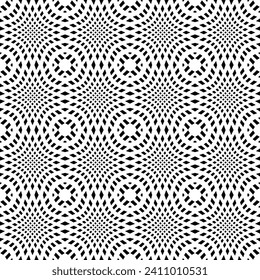 Abstract Seamless Geometric Op Art Black and White Pattern. Vector Illustration.