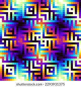 Abstract seamless geometric ornament pattern. Geometric polygonal effect. Gradient ornament.