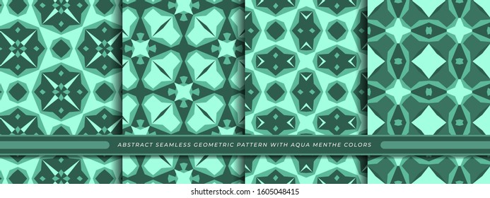 abstract seamless geometric pattern with aqua menthe colors