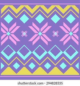 Abstract seamless geometric pattern in aztec style