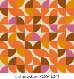 Abstraktes, nahtloses geometrisches Muster - Bauhaus-Druckdesign - einfache, sich wiederholende Linien und Formen auf mosaikem Hintergrund